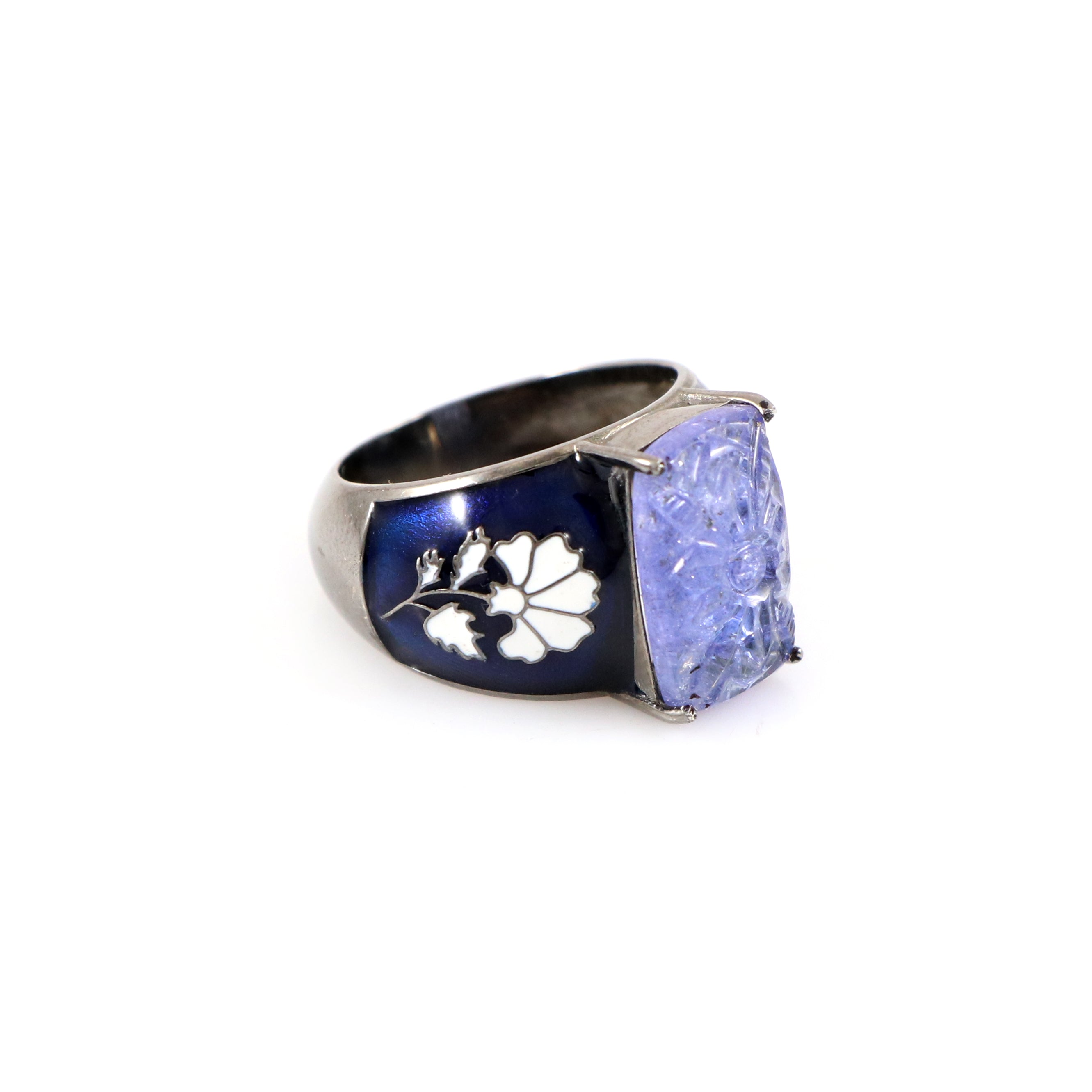 Blue Pottery Ring