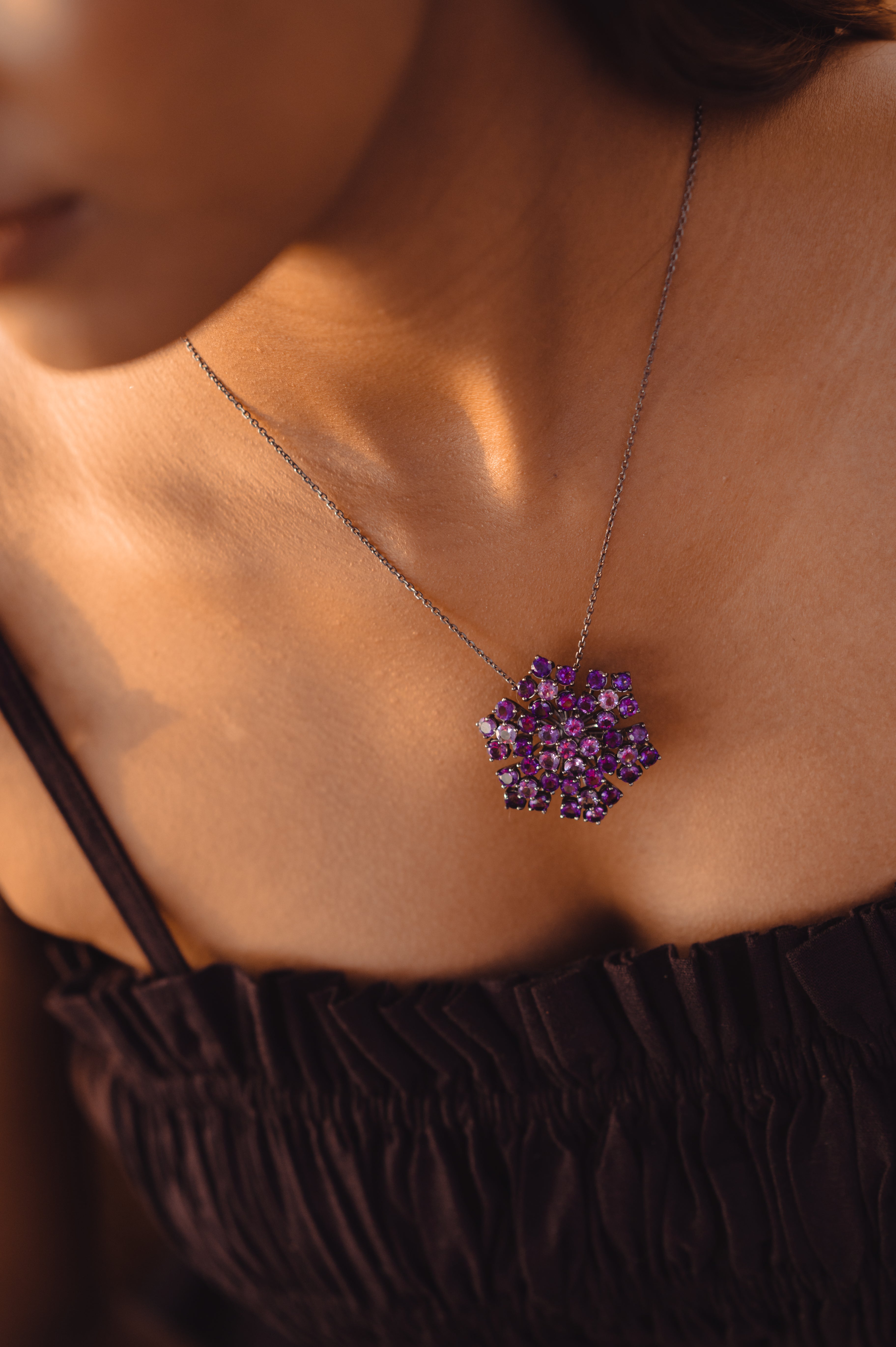 Amethyst Flower Brooch x Pendant - Main Image