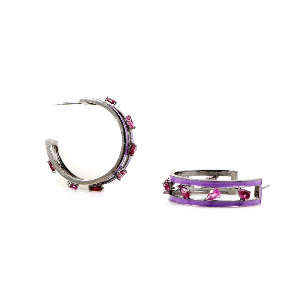 Rhodolite Hoops