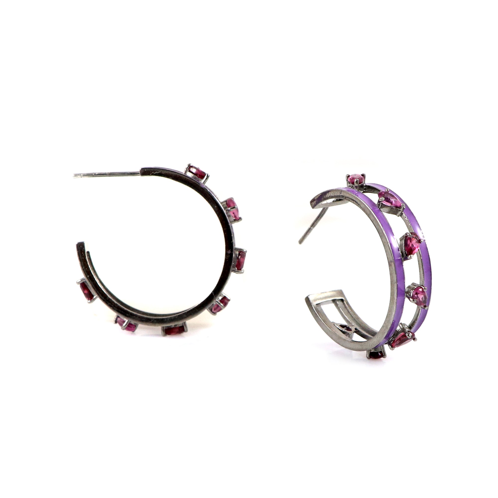 Rhodolite Hoops