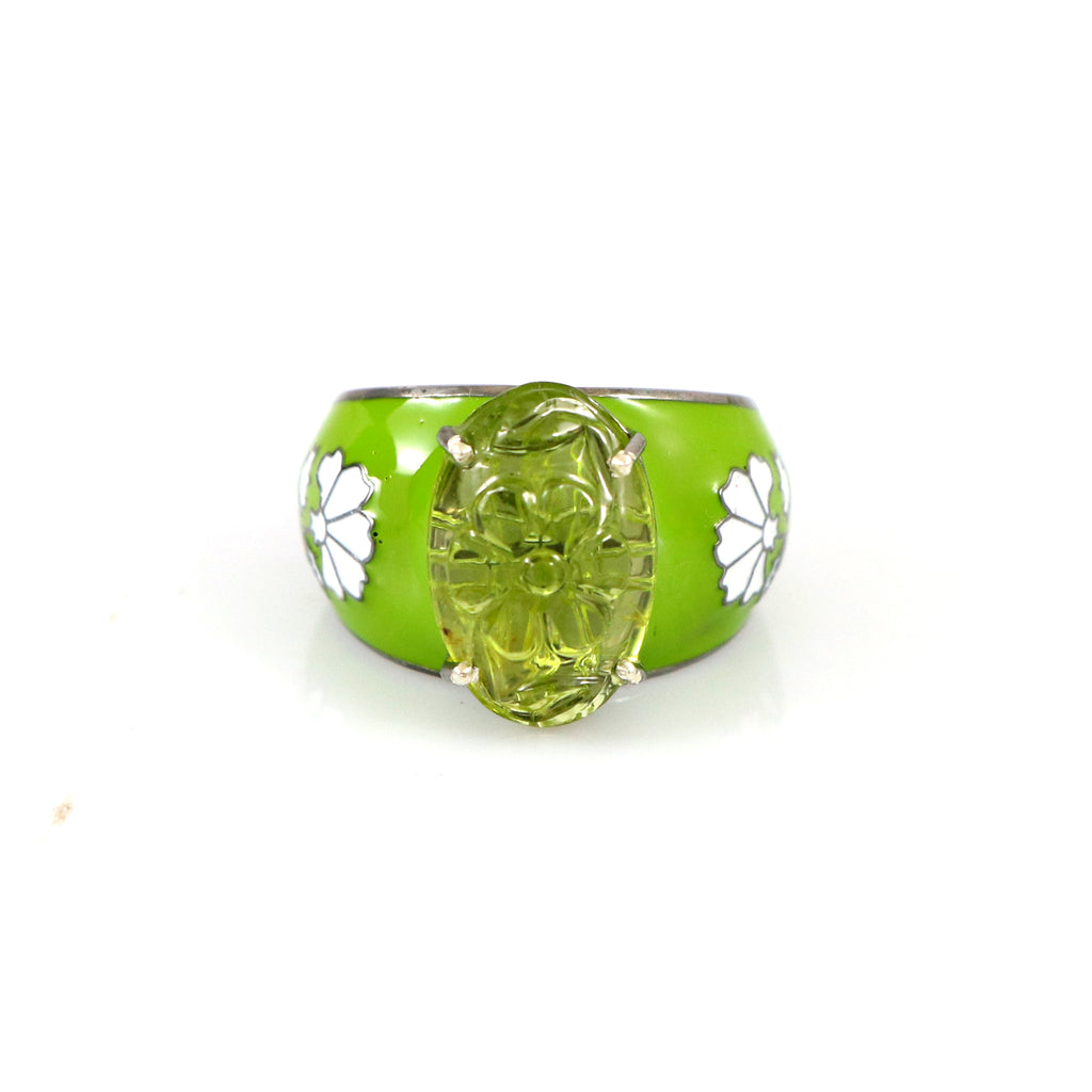 Peridot Pottery Ring