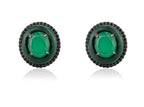 Malachite Chalcedony Studs