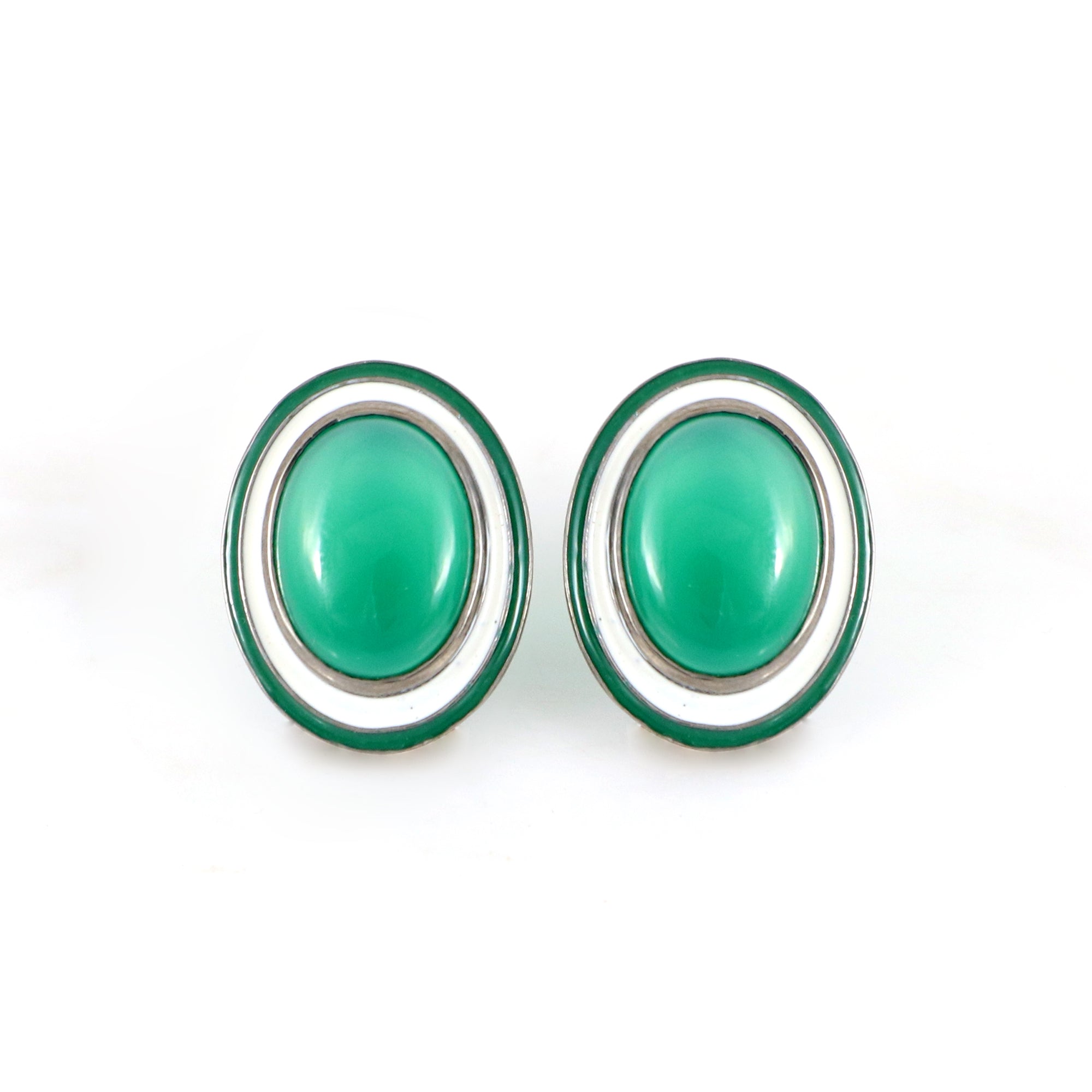 Chalcedony Enamel Studs