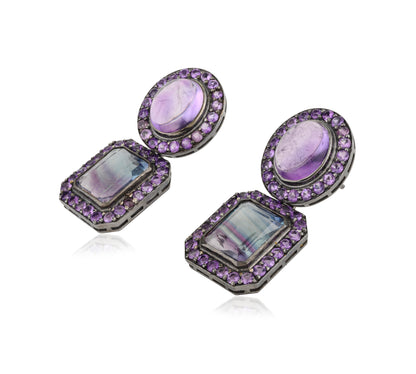 Fluorite Amethyst Earrings