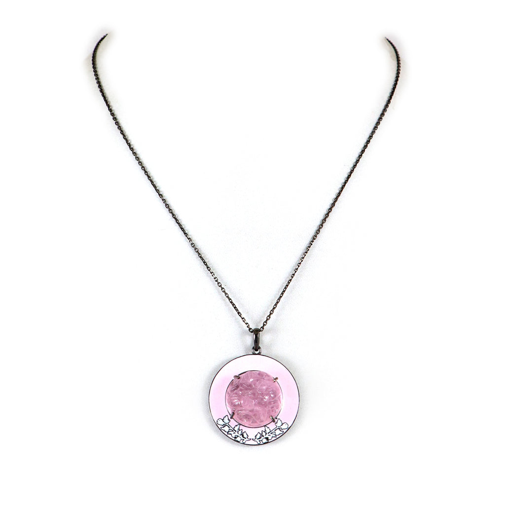 Morganite Pottery Pendant