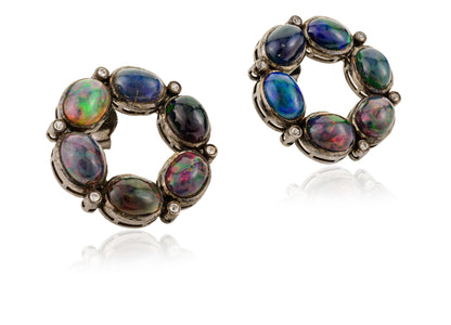 Black Opal Hoops