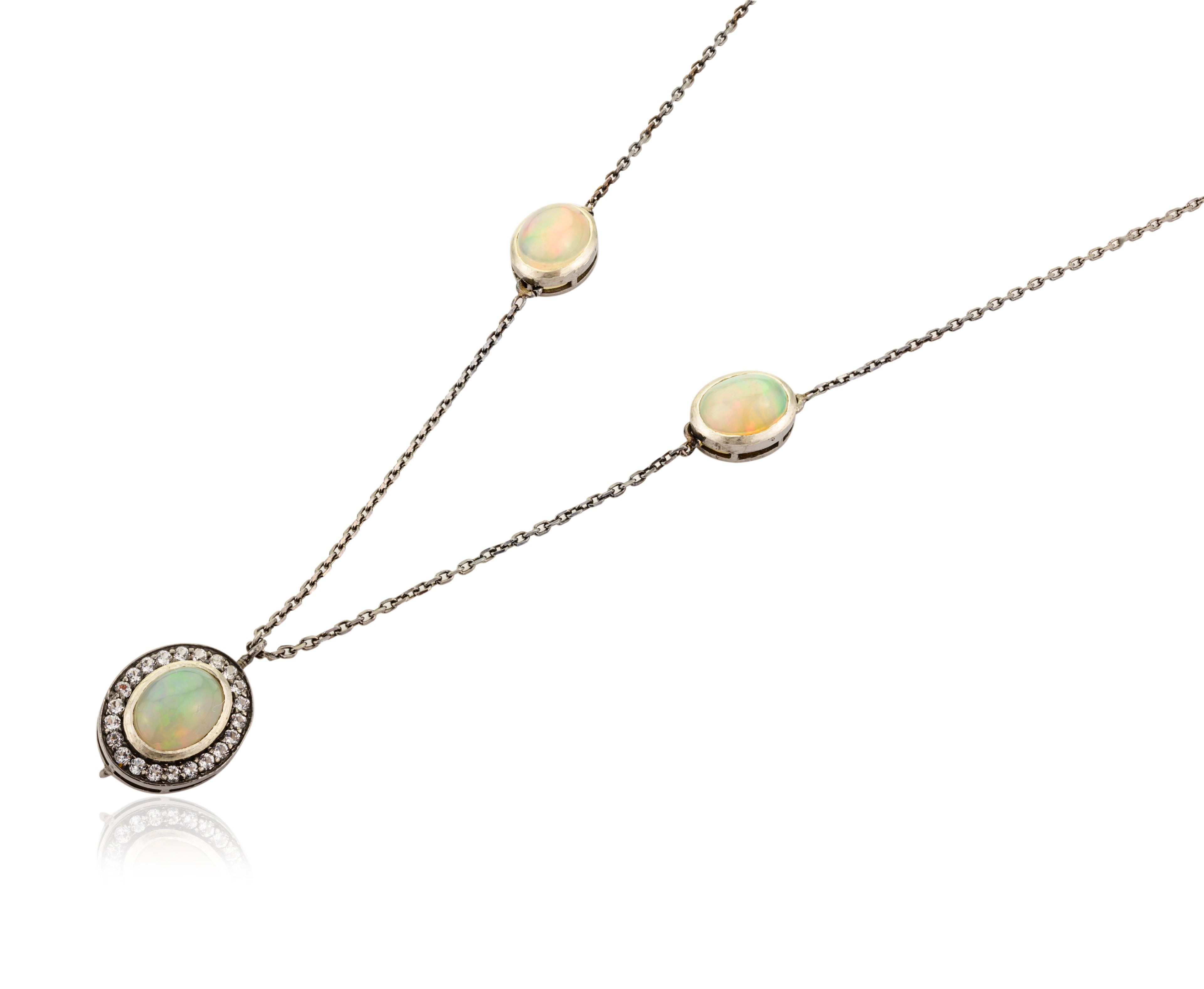 Yellow Opal Duo Necklace