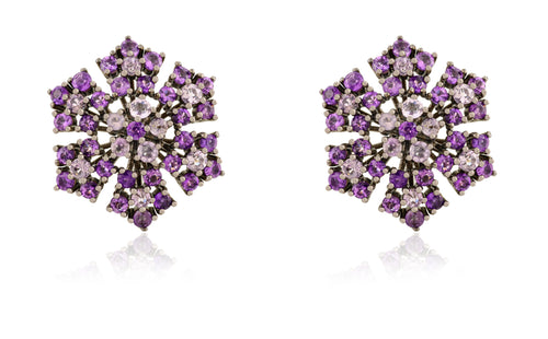 Amethyst Flower Studs