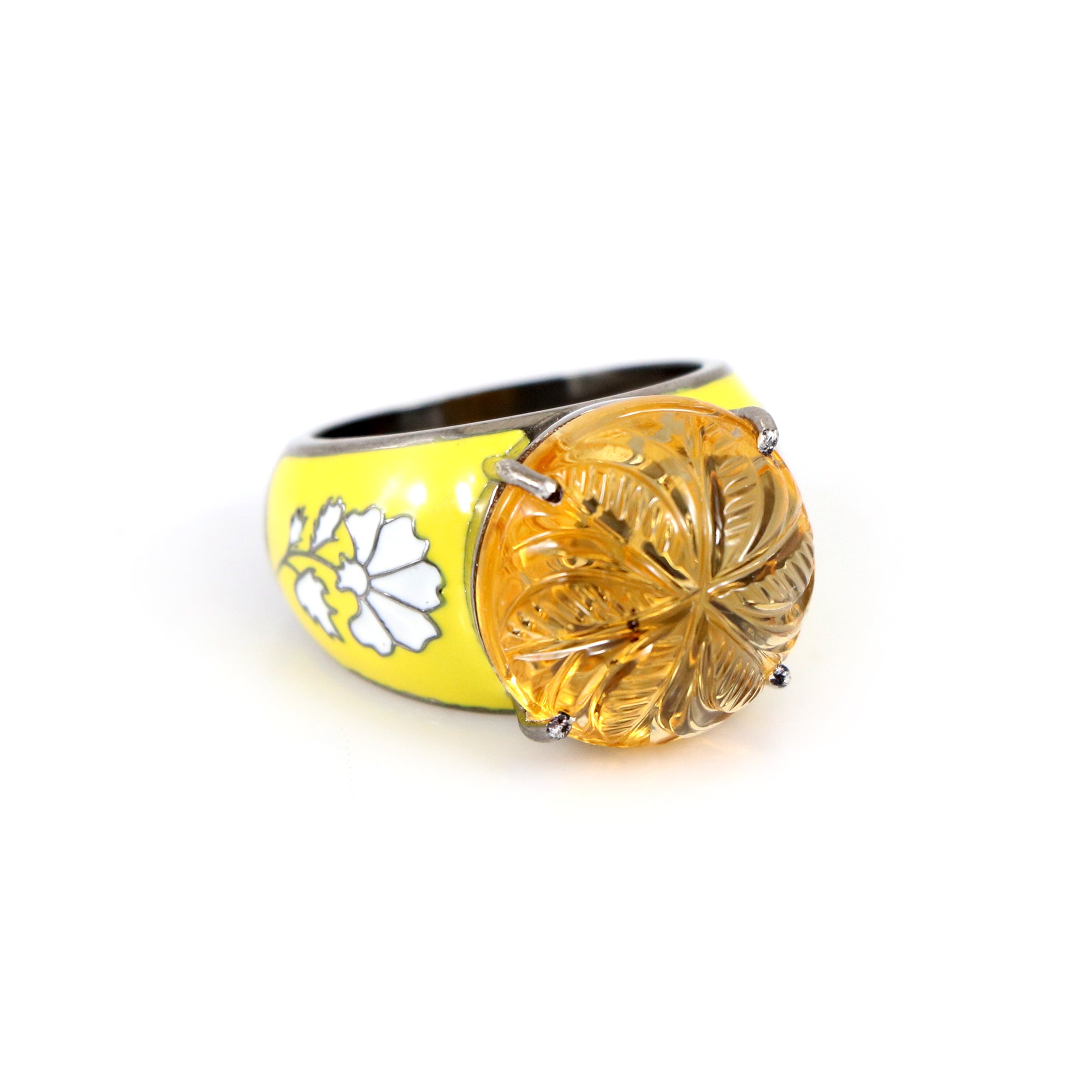 Carved Citrine Ring