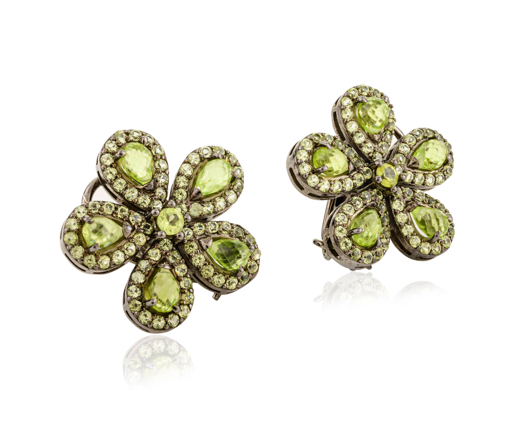 Peridot Flower Studs
