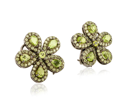 Peridot Flower Studs