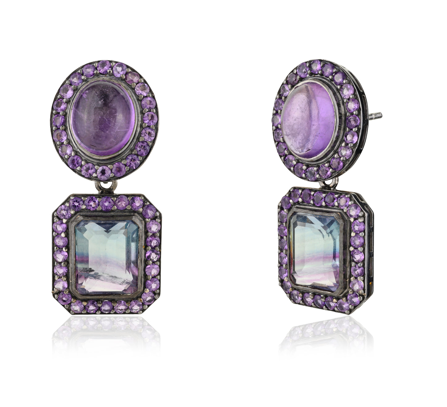 Fluorite Amethyst Earrings