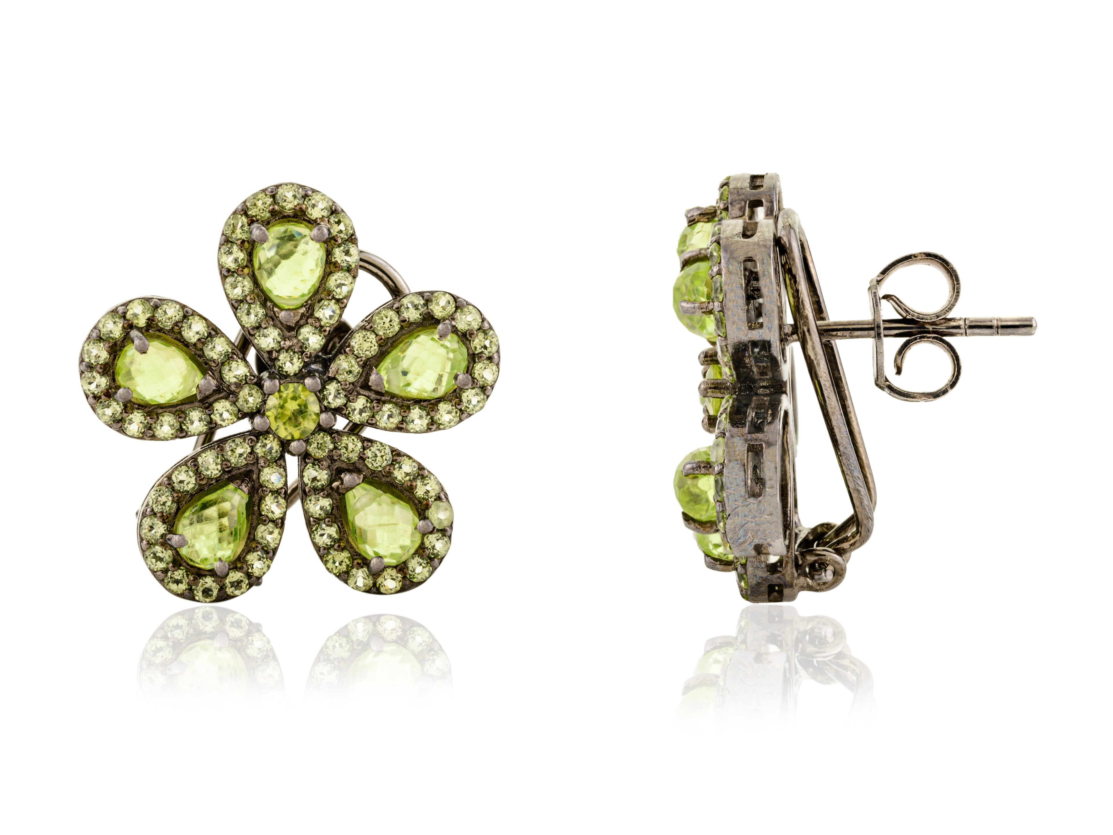 Peridot Flower Studs