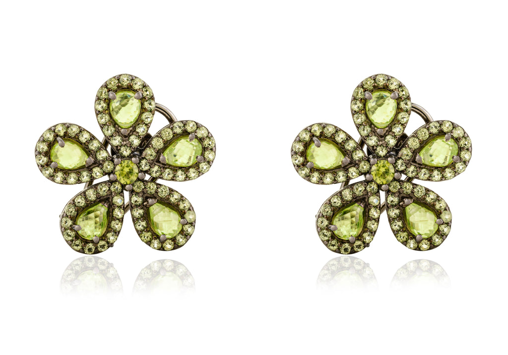 Peridot Flower Studs