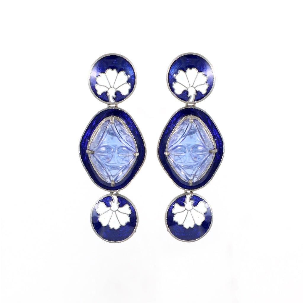 Blue Pottery Earrings