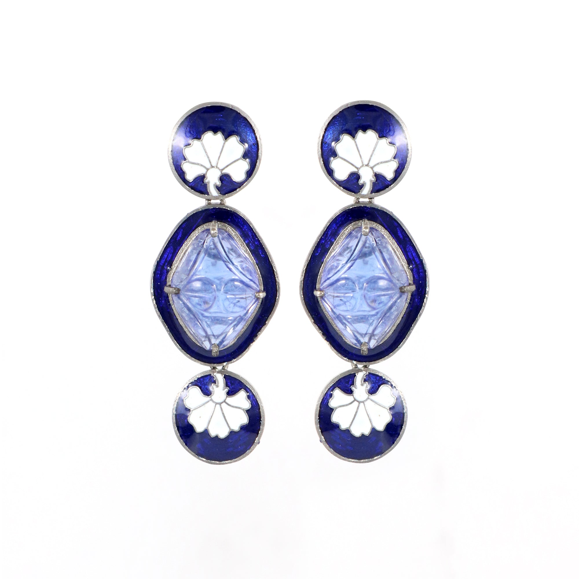 Blue Pottery Earrings