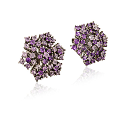 Amethyst Flower Studs