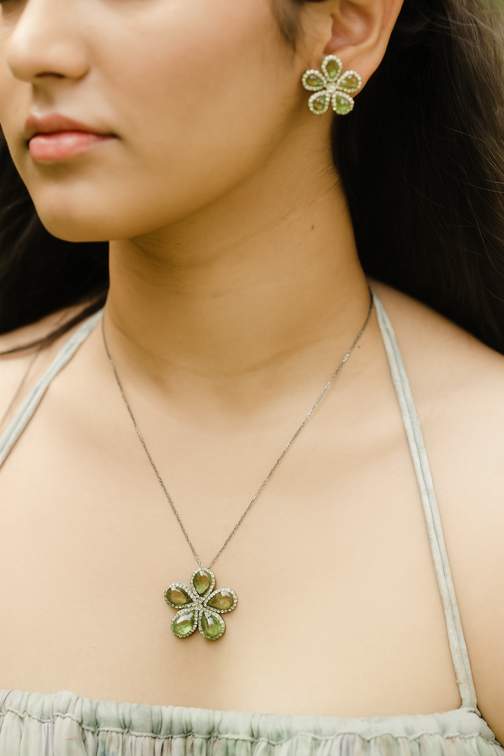Peridot Flower Pendant