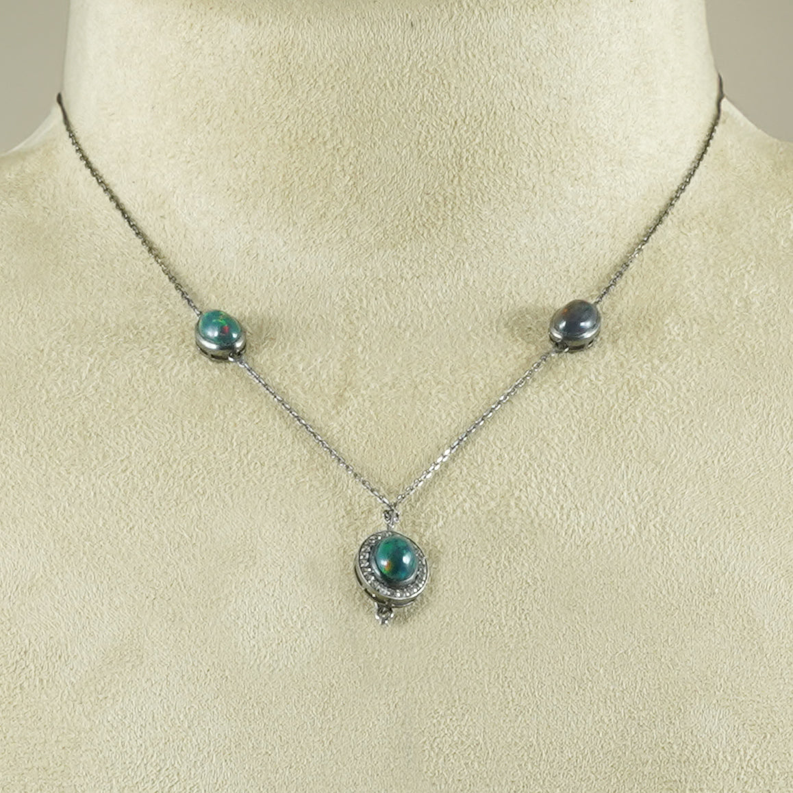 Black Opal Duo Necklace