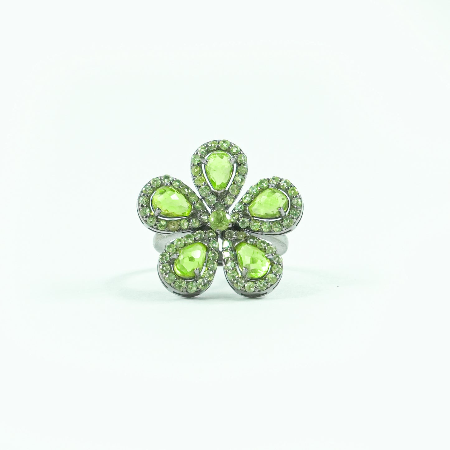 Peridot Flower Ring