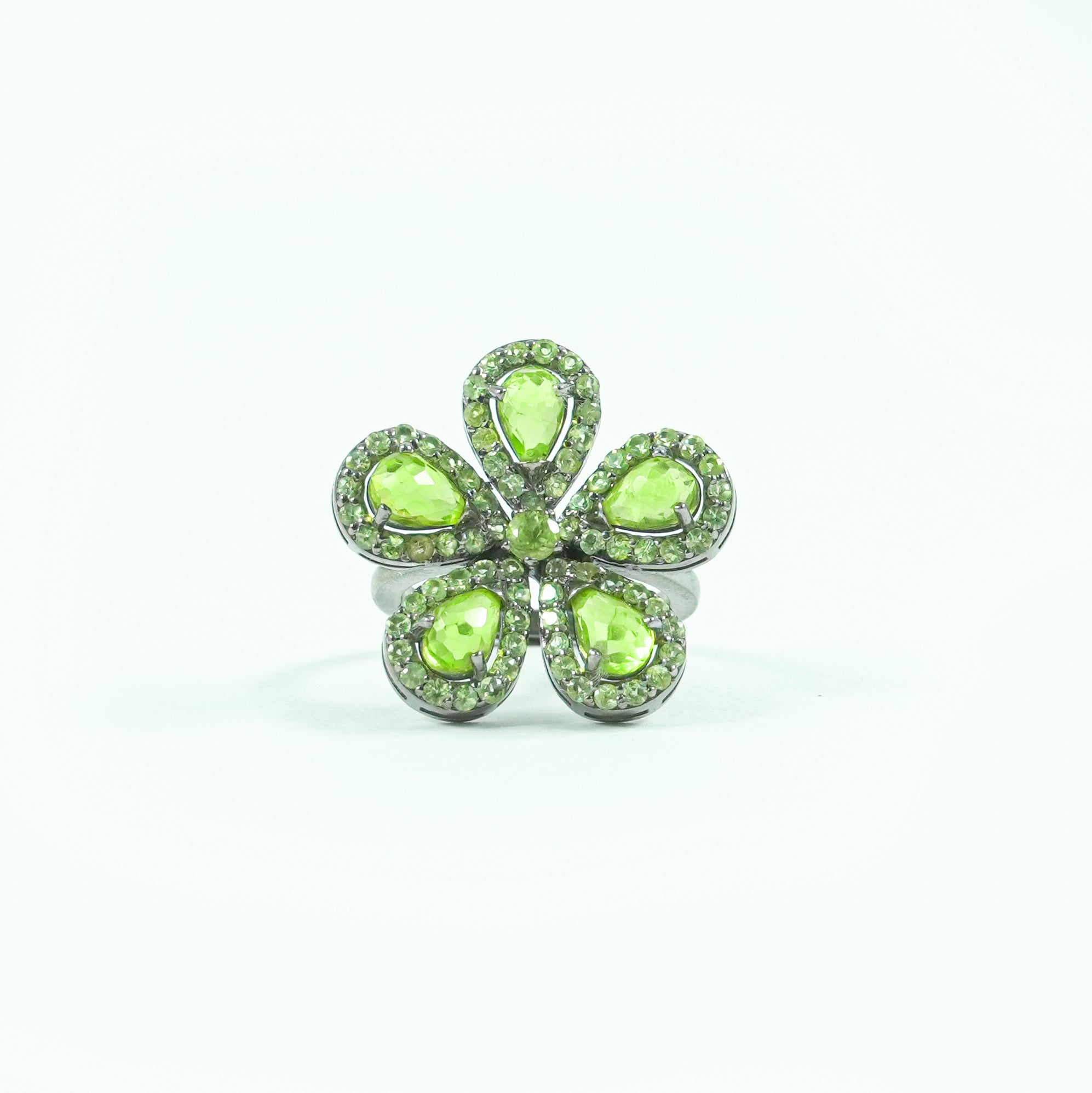 Peridot Flower Ring