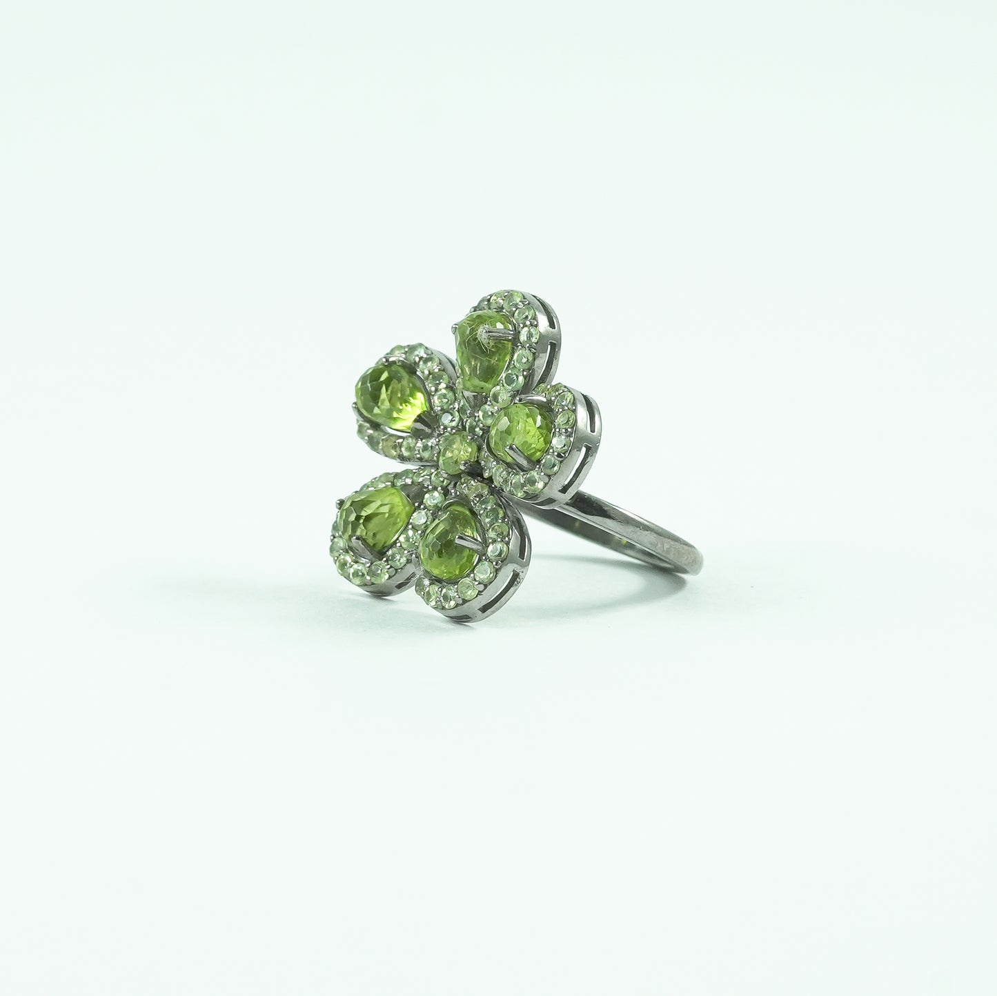 Peridot Flower Ring