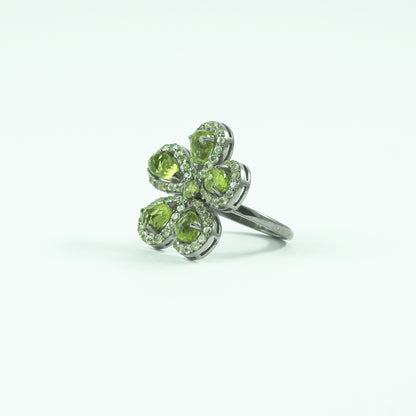 Peridot Flower Ring