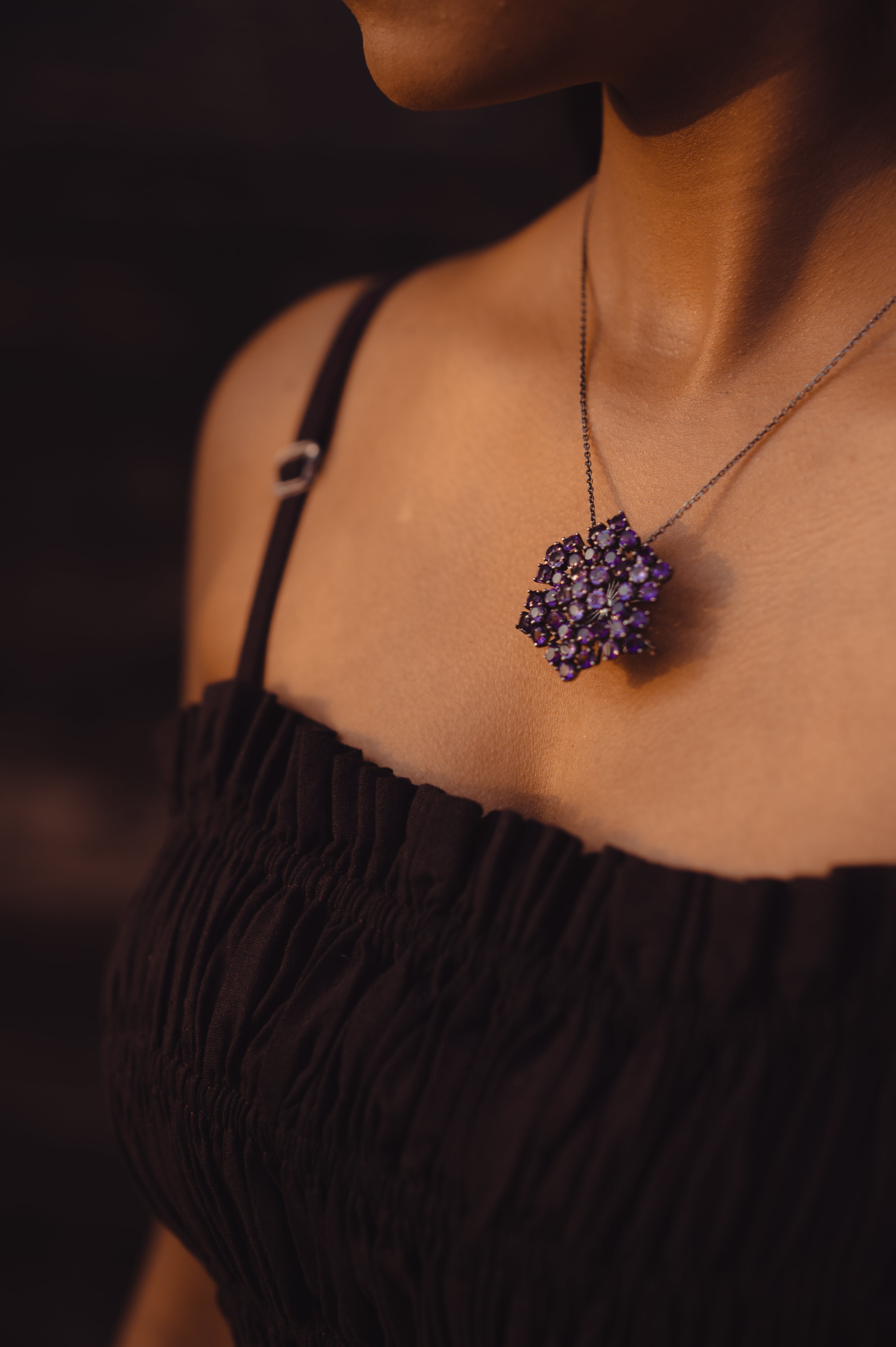 Amethyst Flower Brooch x Pendant