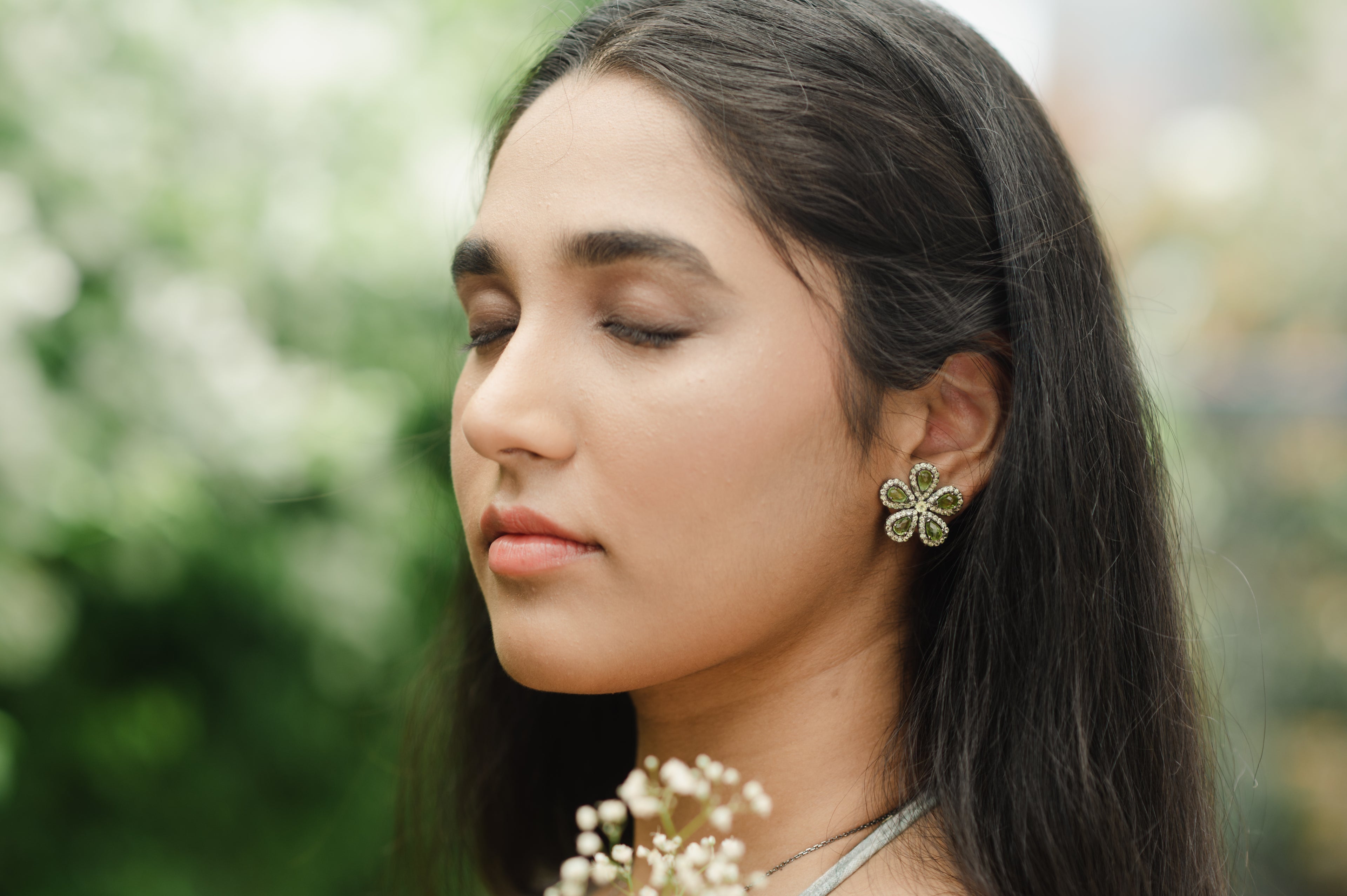 Peridot Flower Pendant