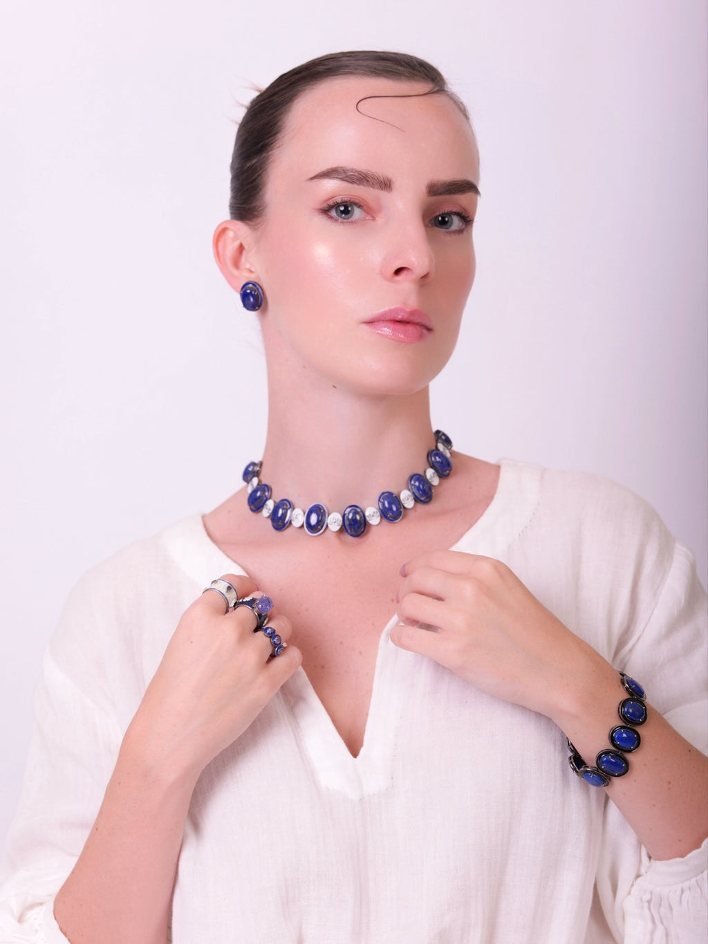 Lotus Lapis Necklace