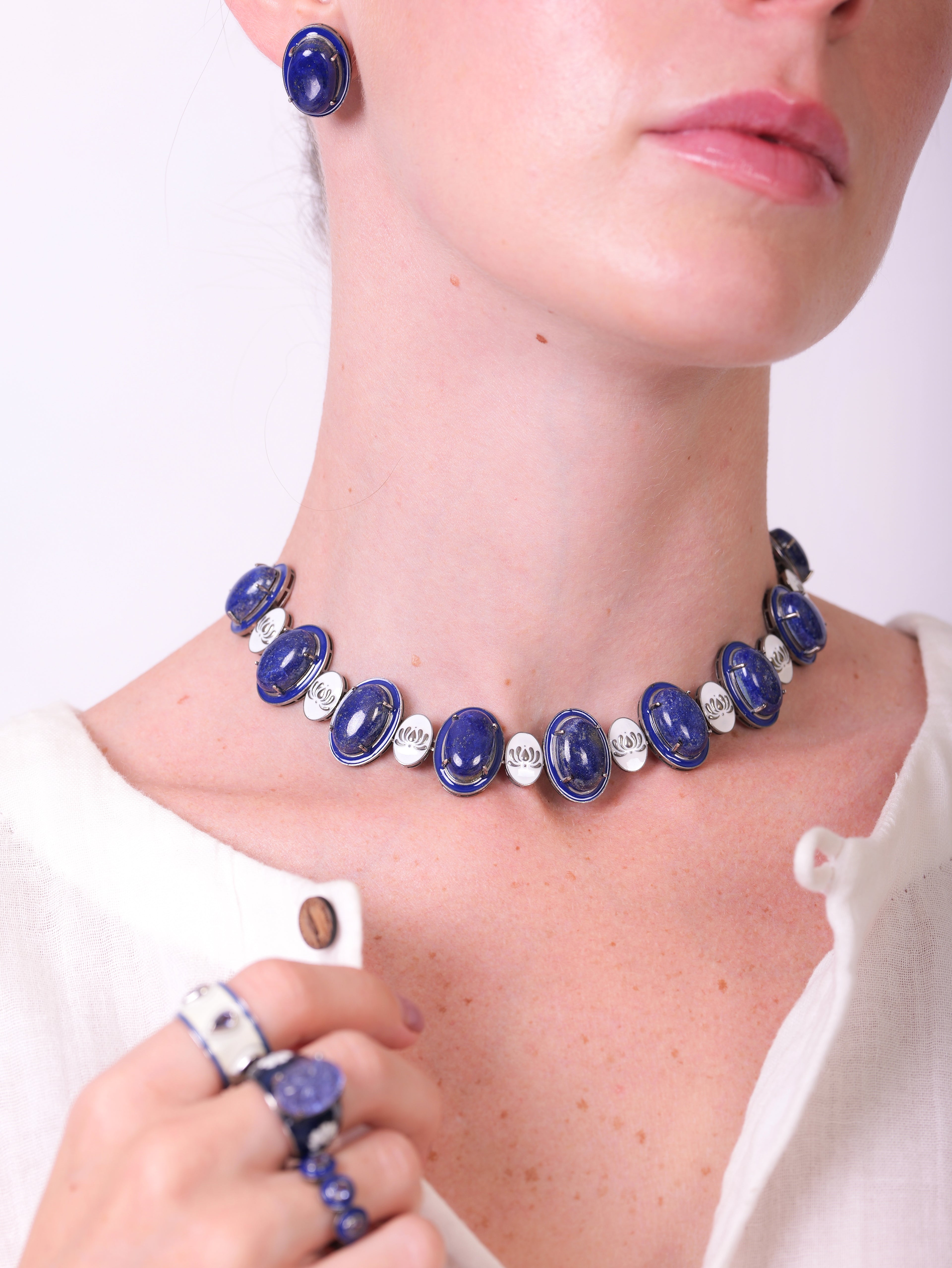 Lapis Blue Enamel Tops