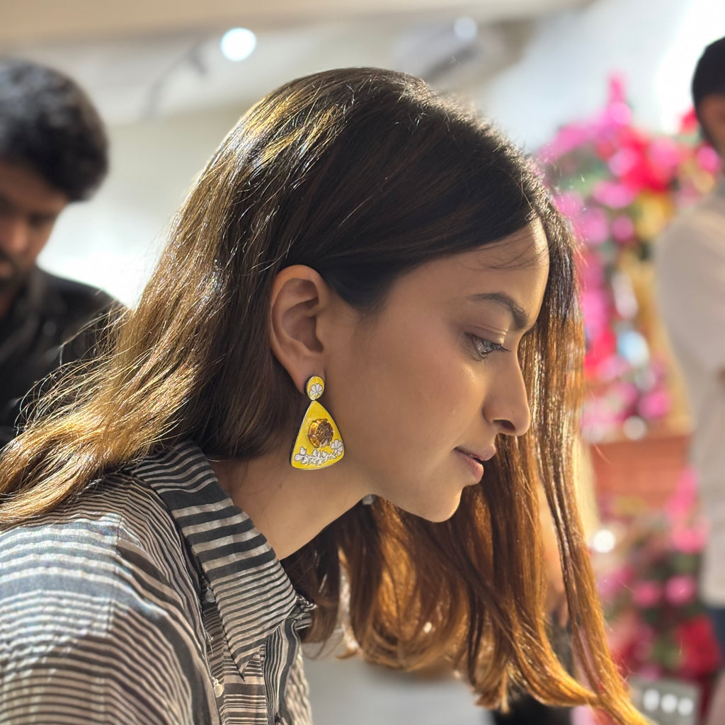 Citrine Pottery Earrings