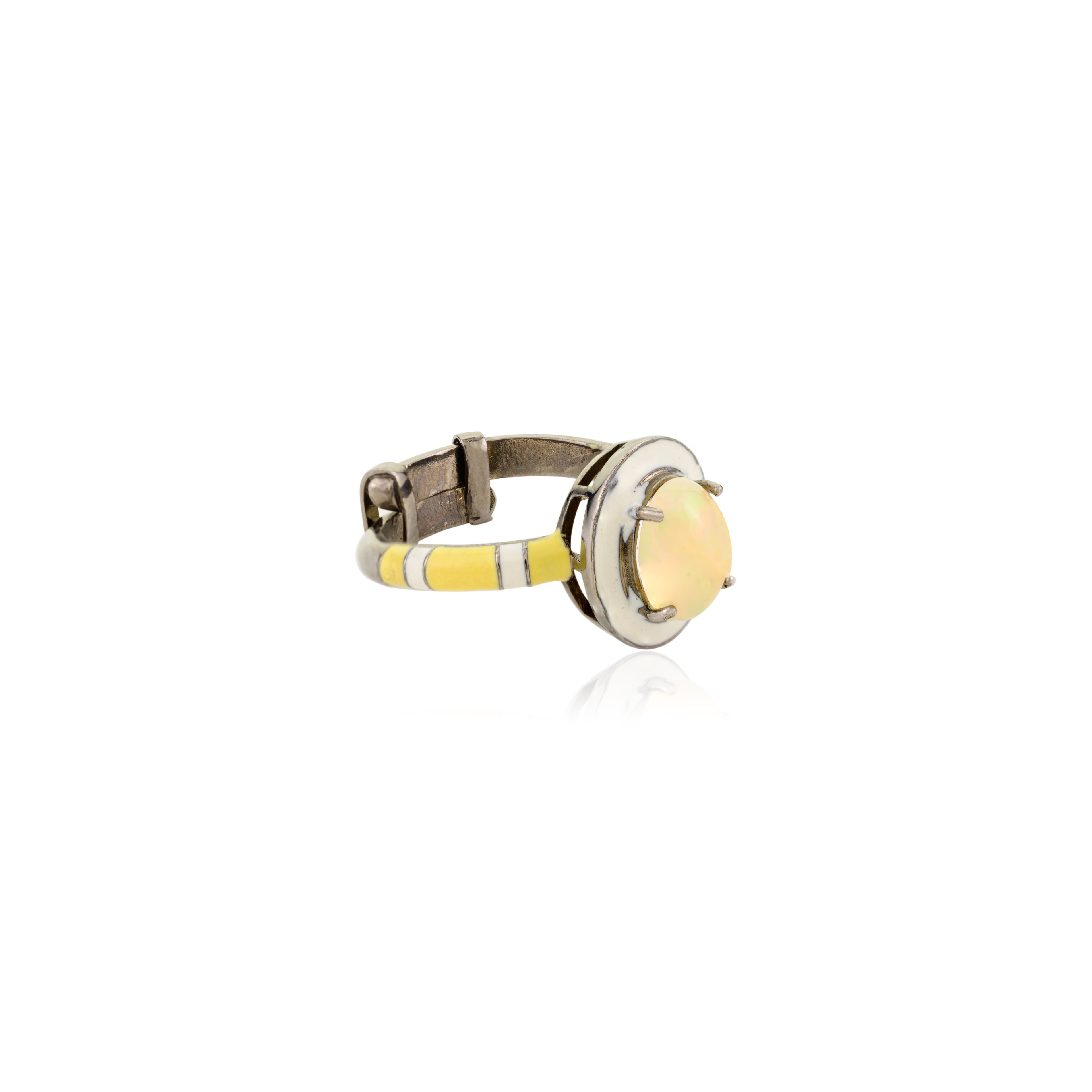 Yellow Opal Stripe Ring