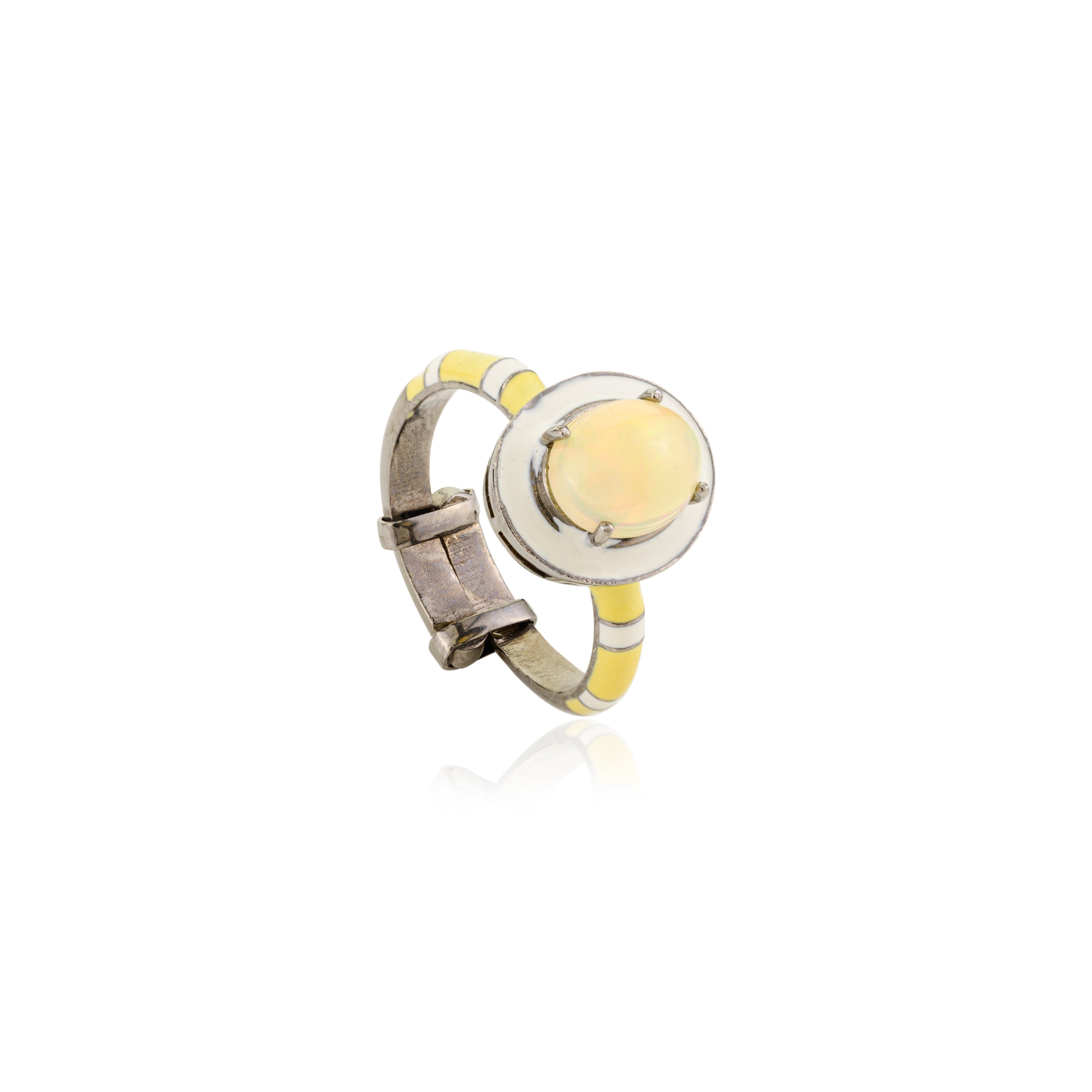 Yellow Opal Stripe Ring