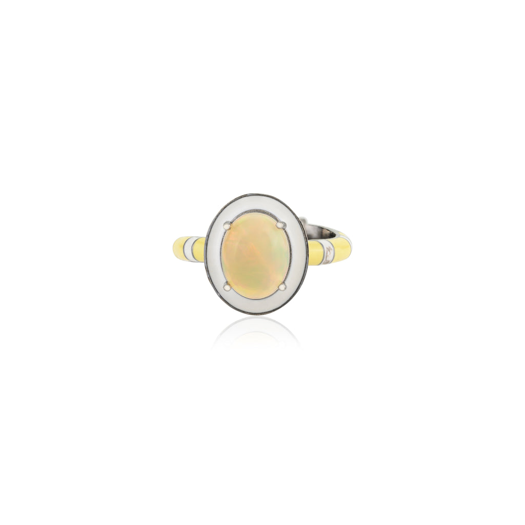 Yellow Opal Stripe Ring