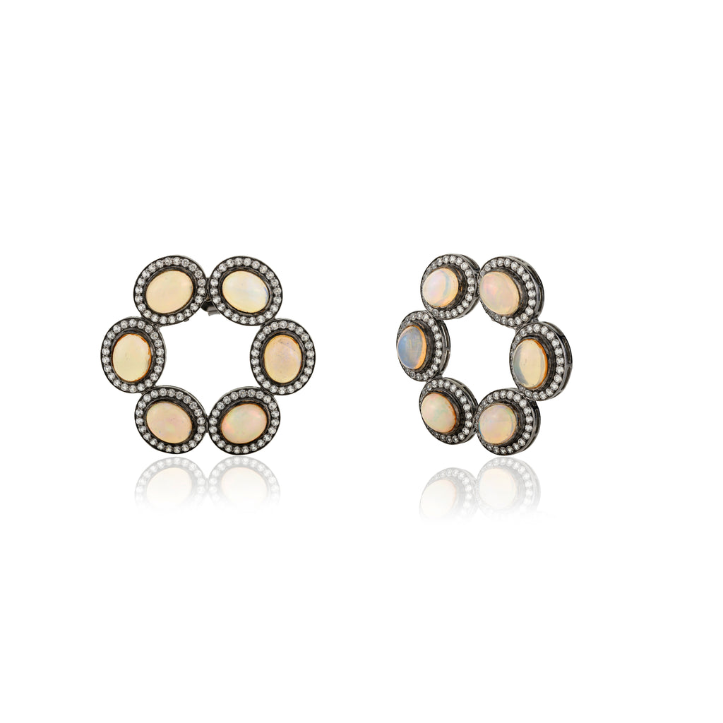 Yellow Opal Hoops