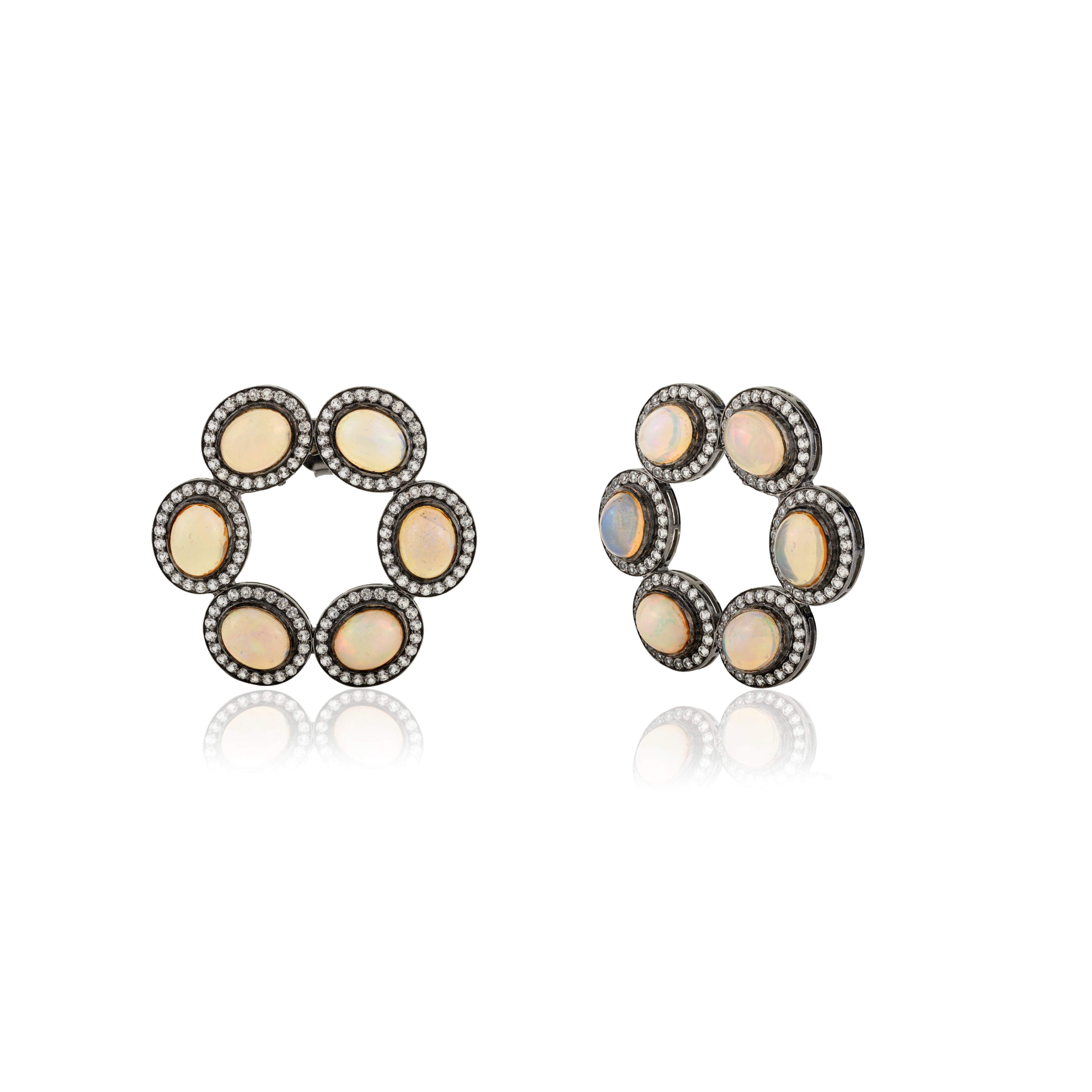 Yellow Opal Hoops