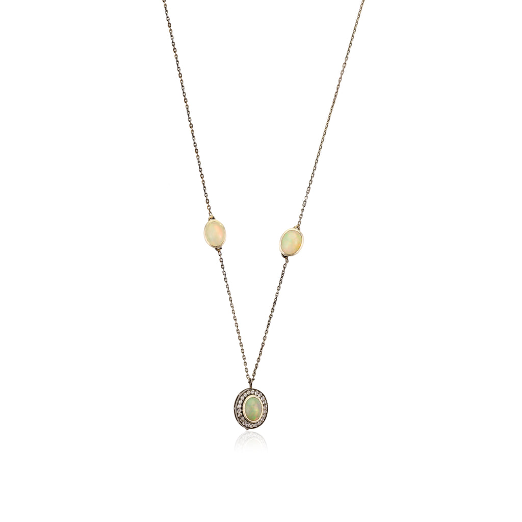 Yellow Opal Duo Necklace