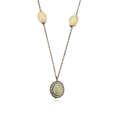 Yellow Opal Duo Necklace