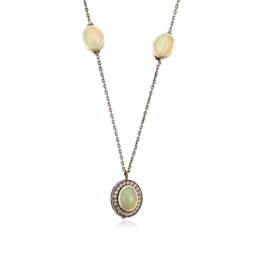 Yellow Opal Duo Necklace
