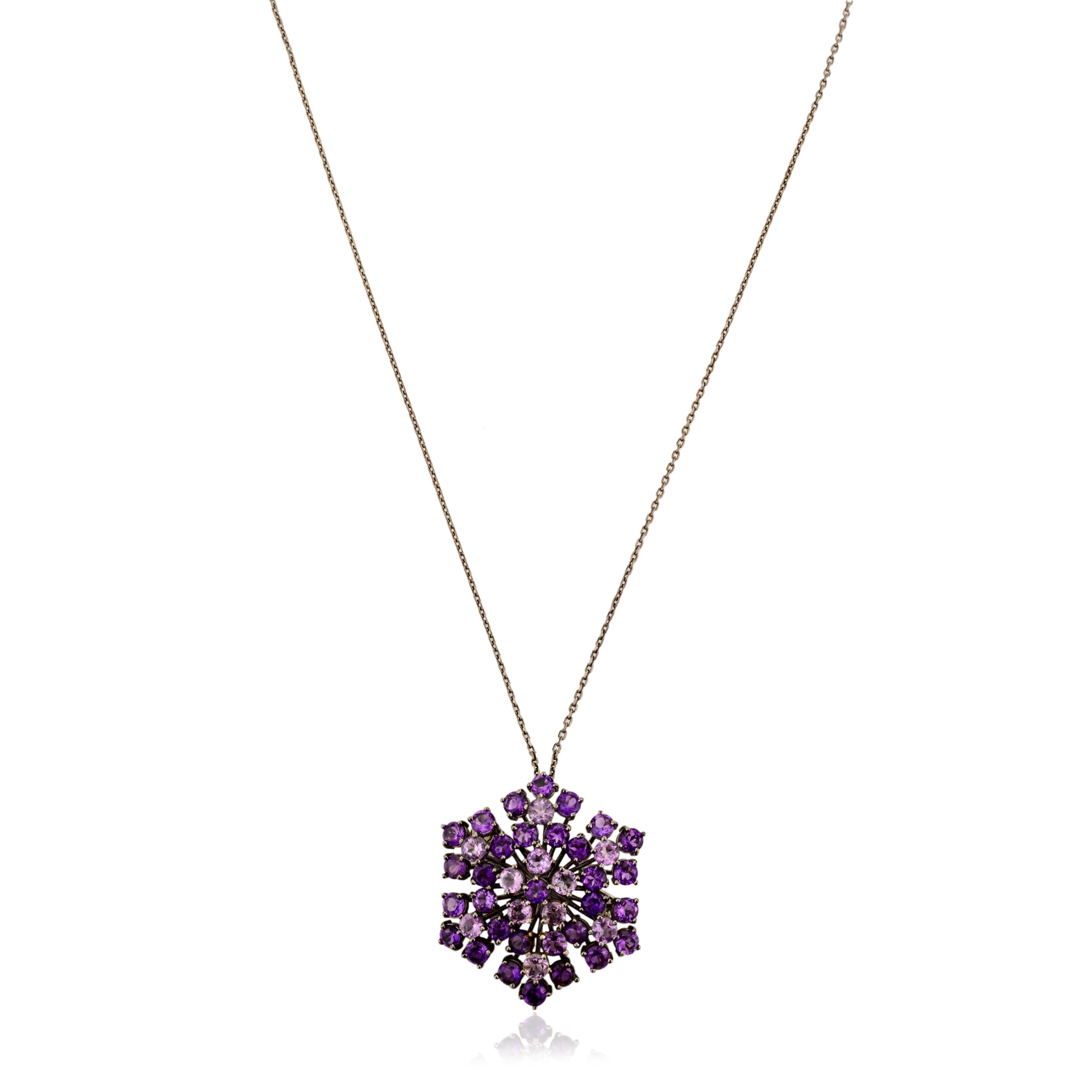 Amethyst Flower Brooch x Pendant