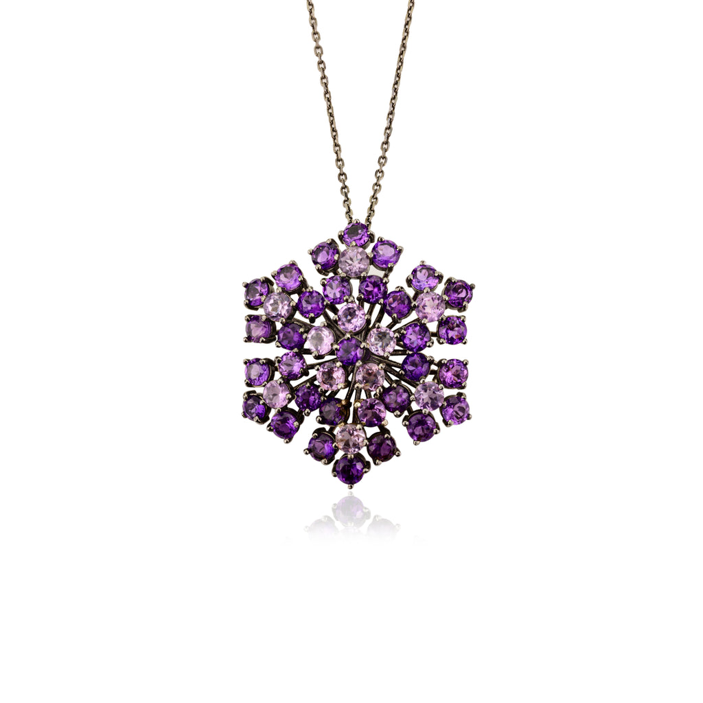 Amethyst Flower Brooch x Pendant