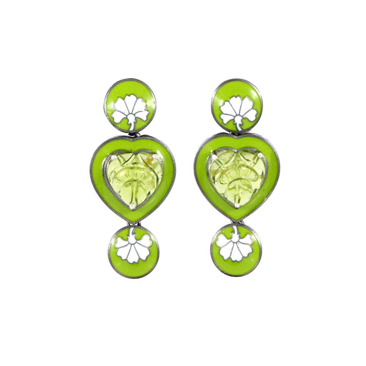 Peridot Pottery Earrings
