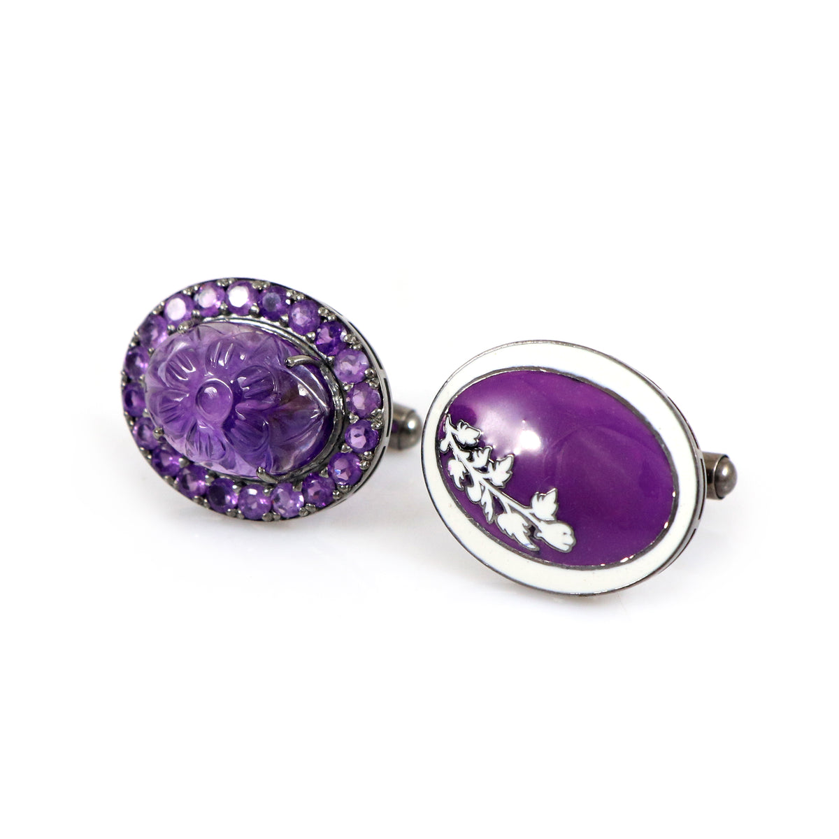 Amethyst Pottery Cuff Link