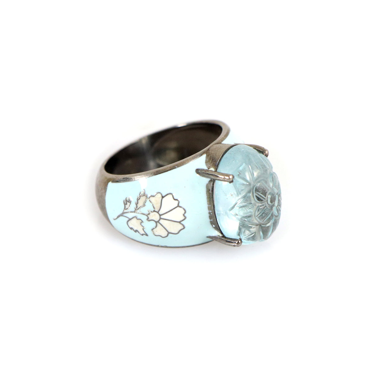 Blue Aqua Pottery Ring