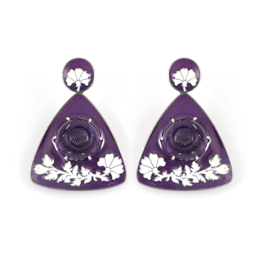 Amethyst Pottery Earrings