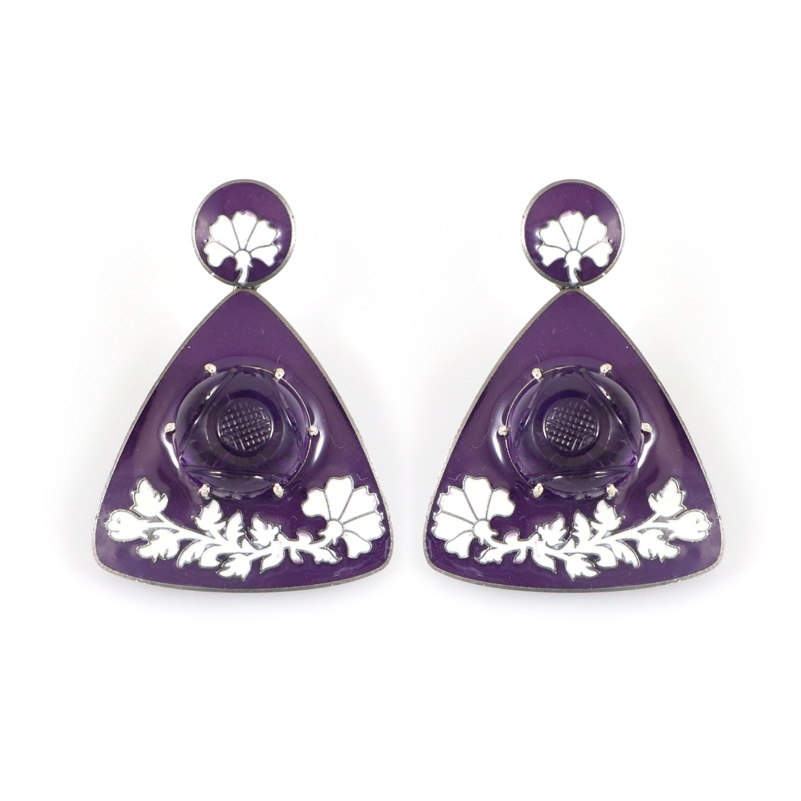 Amethyst Pottery Earrings