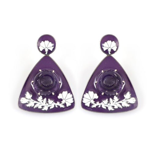 Amethyst Pottery Earrings