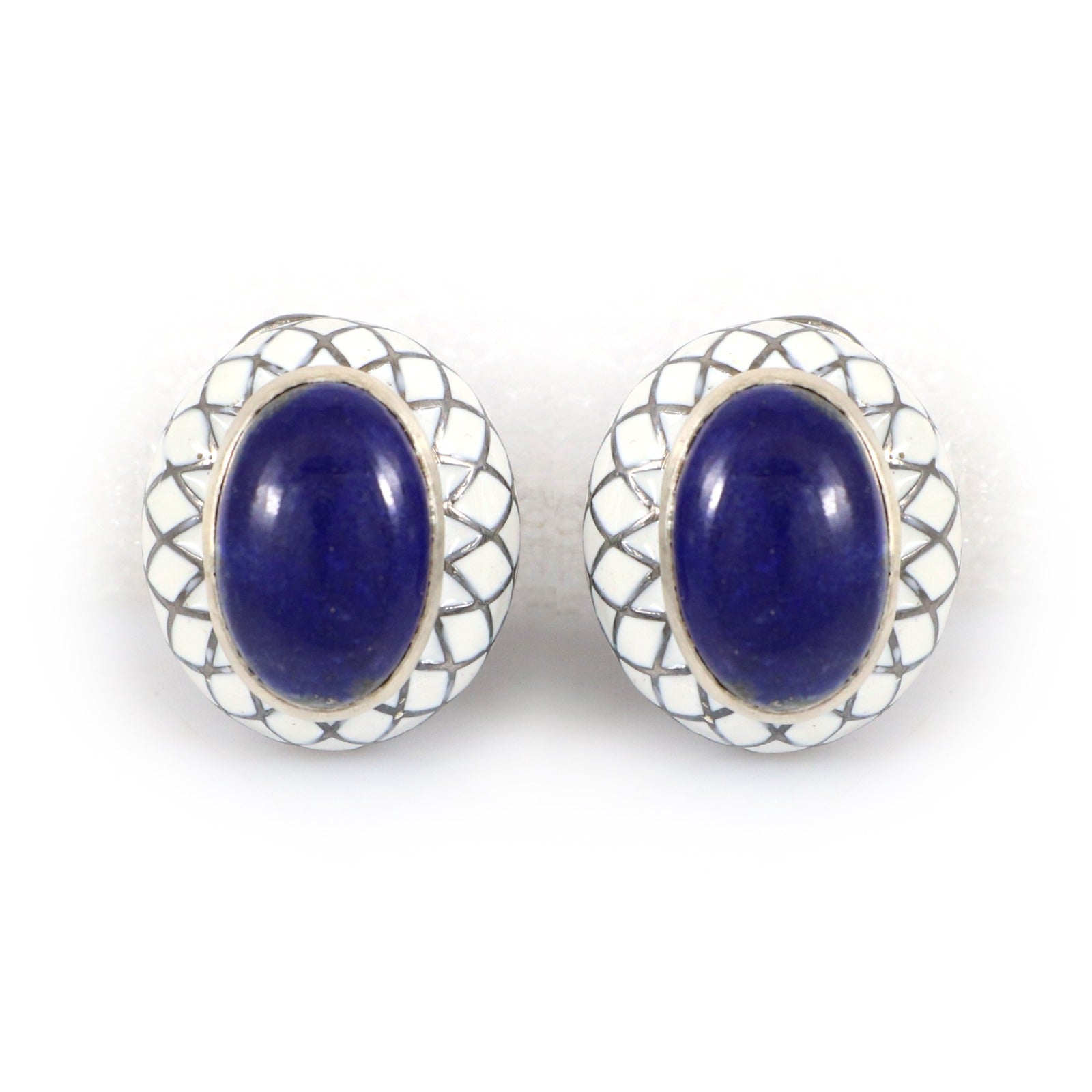 French Enamel Lapis Studs
