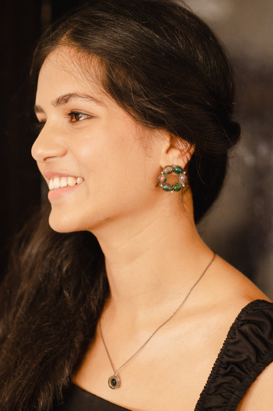 Black Opal Hoops
